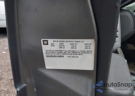 2004 Pontiac Grand Prix Gt2 from USA, damaged, VIN 2G2WS522041298029